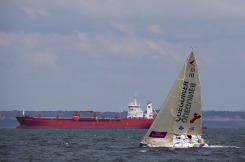 Les Figaros lors de la 1ere etape de la Solitaire du Figaro Eric Bompard Cachemire 2014 entre Deauville et Plymouth - le 08/06/2