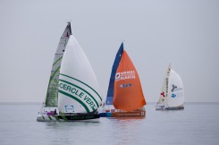 Les Figaros lors de la 1ere etape de la Solitaire du Figaro Eric Bompard Cachemire 2014 entre Deauville et Plymouth - le 09/06/2