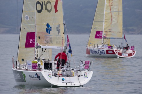 Les Figaros lors de la 1ere etape de la Solitaire du Figaro Eric Bompard Cachemire 2014 entre Deauville et Plymouth - le 09/06/2