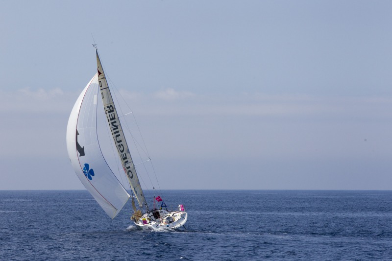 Yann Elies (Groupe Queguiner) lors de la 3eme etape de la Solitaire du Figaro Eric Bompard Cachemire 2014 entre Roscoff et les Sables d'Olonne