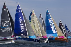 Depart de la 3eme etape de la Solitaire du Figaro Eric Bompard Cachemire 2014 entre Roscoff et les Sables d'Olonne - Roscoff le 22/06/2014