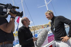 Ambiance sur les pontons avant le depart de la 4eme etape de la Solitaire du Figaro Eric Bompard Cachemire 2014 - Les Sables d'Olonne le 29/06/2014