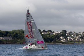 Yann Elies (Groupe Queguiner-Leucemie Espoir) Vainqueur de la 3eme etape de la Solitaire du Figaro - Eric Bompard cachemire entre La Cornouaille et Torbay (Angleterre) - le 17/06/2015