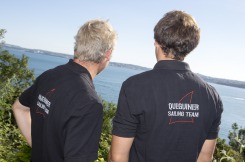 Yann Elies, skipper et Charlie Dalin, co-skipper de l Imoca Groupe Queguiner-Leucemie Espoir - le 18/06/2015