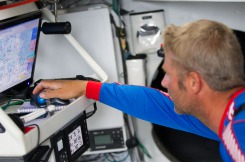 Yann Elies, skipper du monocoque Imoca Groupe Queguiner-Leucemie Espoir en vue de la Transat Jacques Vabre 2015