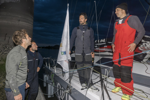 Corentin Douguet et Yohann Richomme ? bord du Class 40 Queguiner-Innoveo deuxi?me de la CIC Normandy Channel Race 2022, Ouistreham le 20 mai 2022,Photo ? Jean-Marie LIOT / CIC Normandy Channel Race